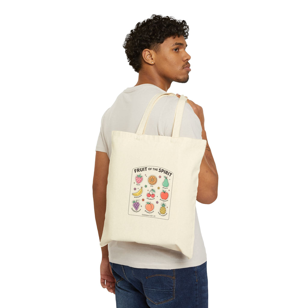 Fruit of the Spirit Tote | Christian Rainbow Scripture Illustration