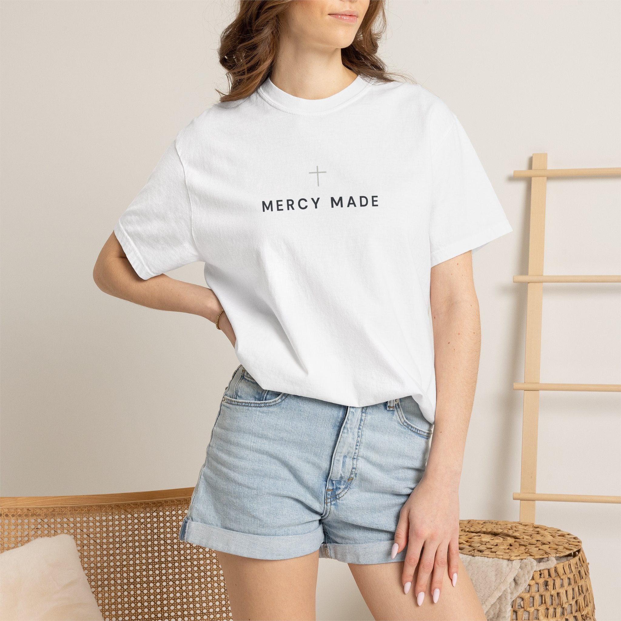 Mercy Made Cross T-Shirt — Christian Faith Tee