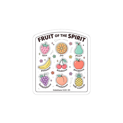 Fruit of the Spirit Kiss-Cut Sticker | Christian rainbow scripture faith
